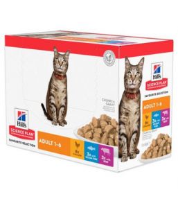 Hill's Science Plan Katze Erwachsene Multipack Mahlzeitenbeutel