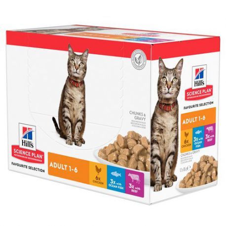 Hill's Science Plan Katze Erwachsene Multipack Mahlzeitenbeutel